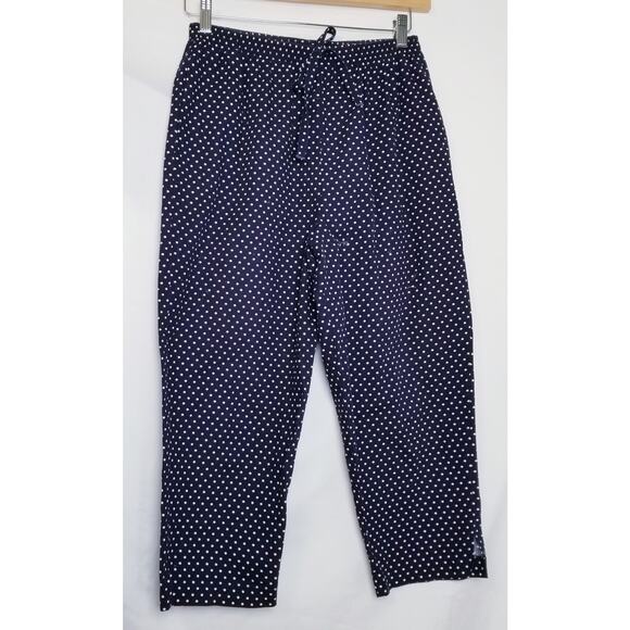G.W. Division of Graff Women's Navy & White Polka Dot Capris Elastic Waist Sz 10 - Picture 1 of 8